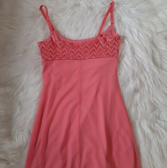 VINTAGE Shimmer Sequin Empire Asymmetrical Adjustable Strap Dress - Picture 11 of 13